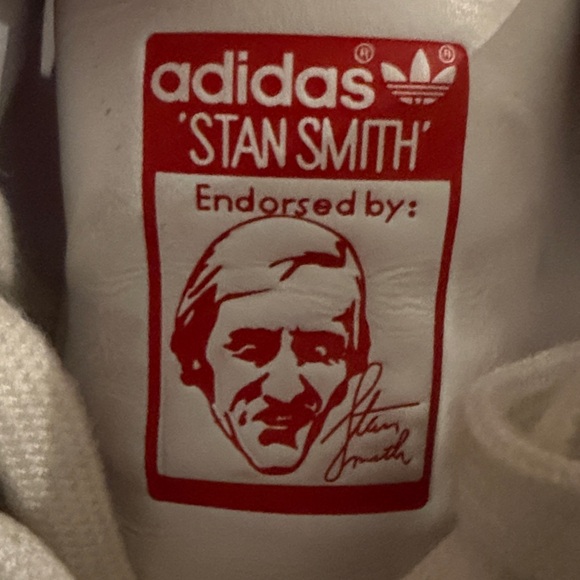 adidas Originals Stan Smith White Red Leather Sneakers Men's Size 8 Low Top - Picture 8 of 9